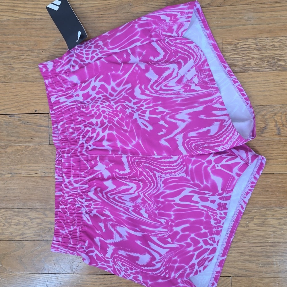 ADIDAS BRAND SIGNATURE GIRL'S LIGHT PURPLE & PINK ATHLETIC SHORTS SIZE LARGE 14